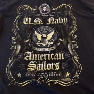 U.S. Navy Shirt Mens Large Black 7.62 Design American Sailors Graphic Tee 2007